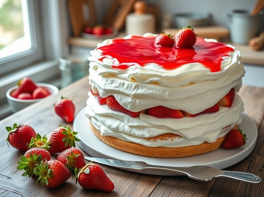 Bolo de Morango dos Sonhos com Creme Chantilly e Geleia Caseira