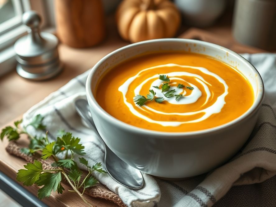 Creme de abóbora com creme de leite low carb
