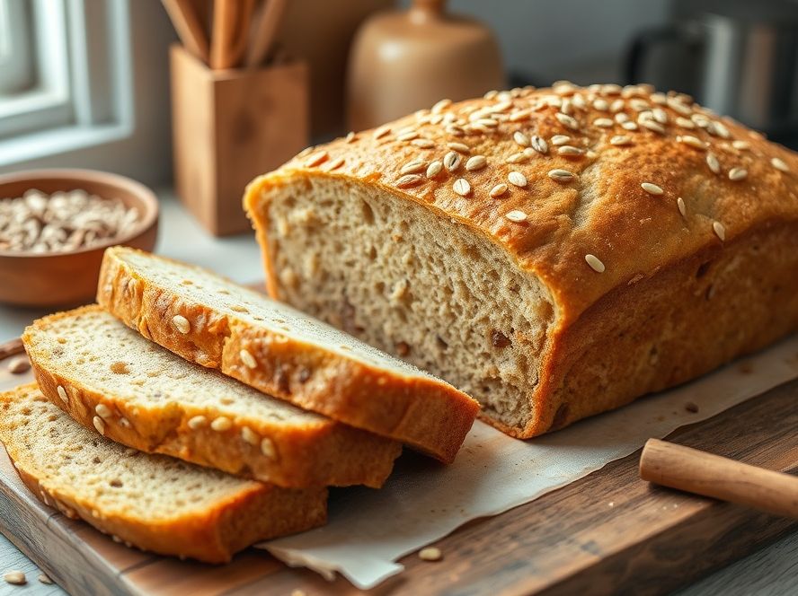 Pão de Coco com Farinha de Linhaça, Sementes e Especiarias Low Carb