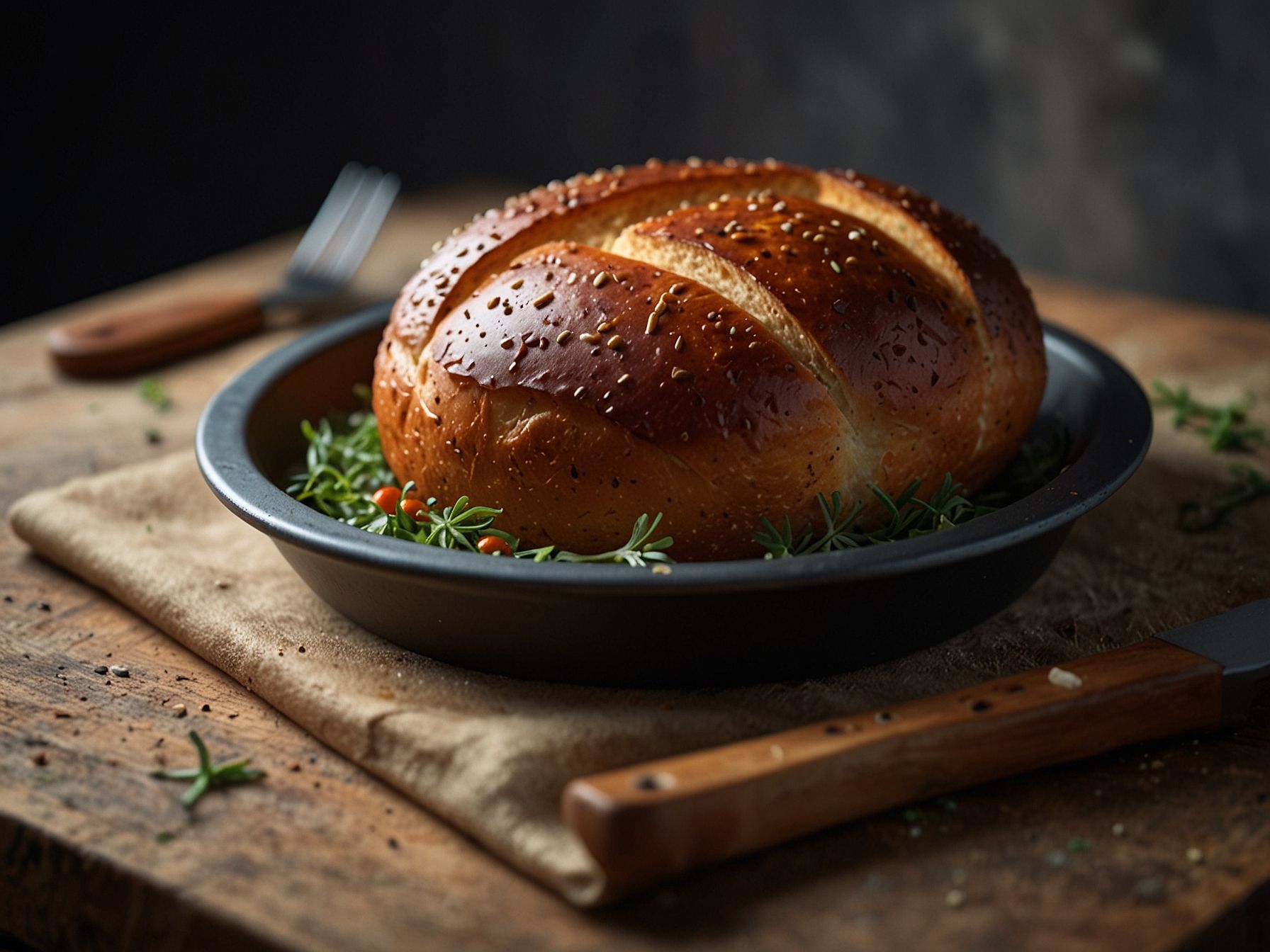 Pão Low Carb de Frigideira com Alho e Cebolinha