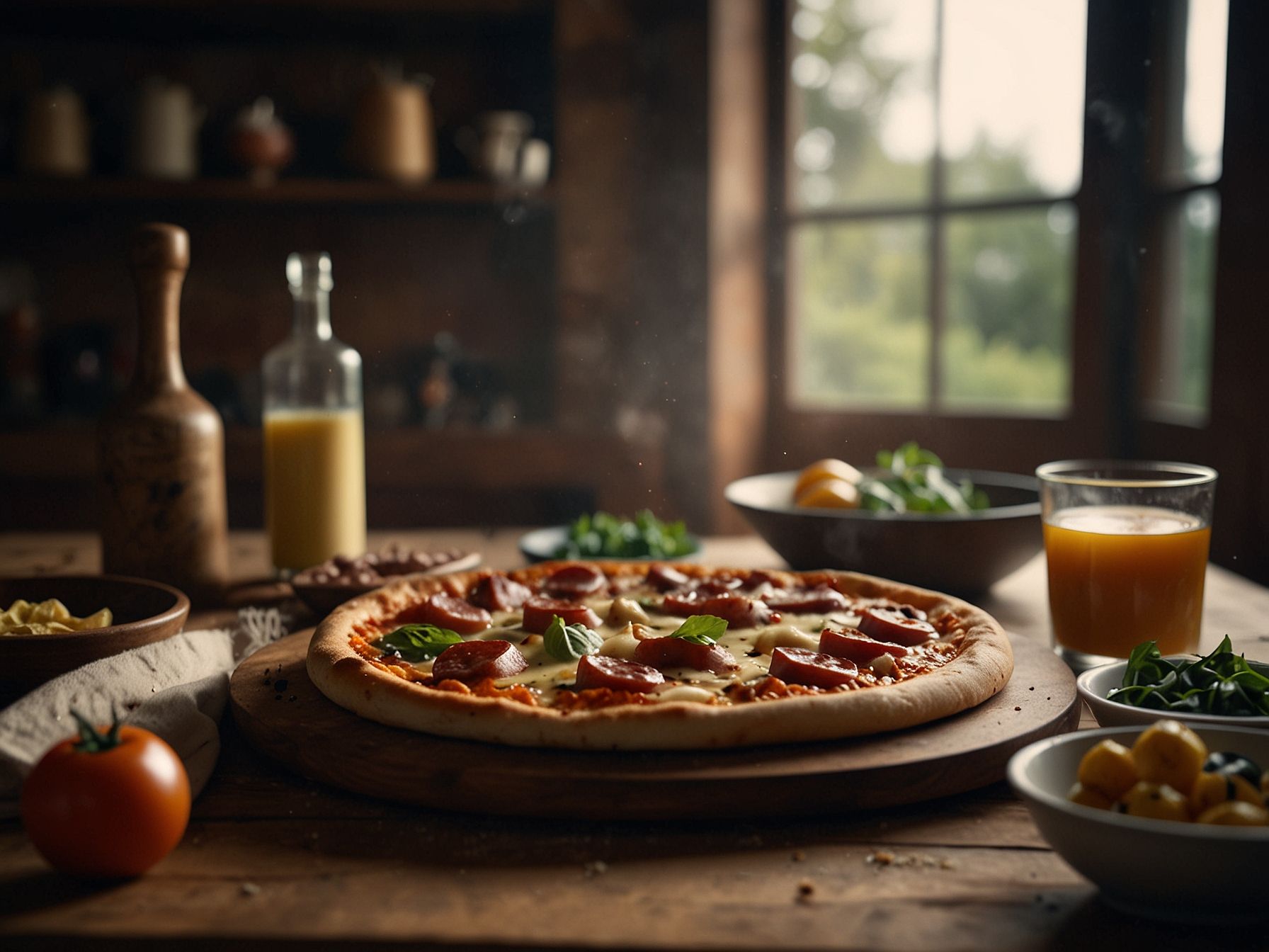 Pizza de Liquidificador Crocante com Linguiça e Queijo