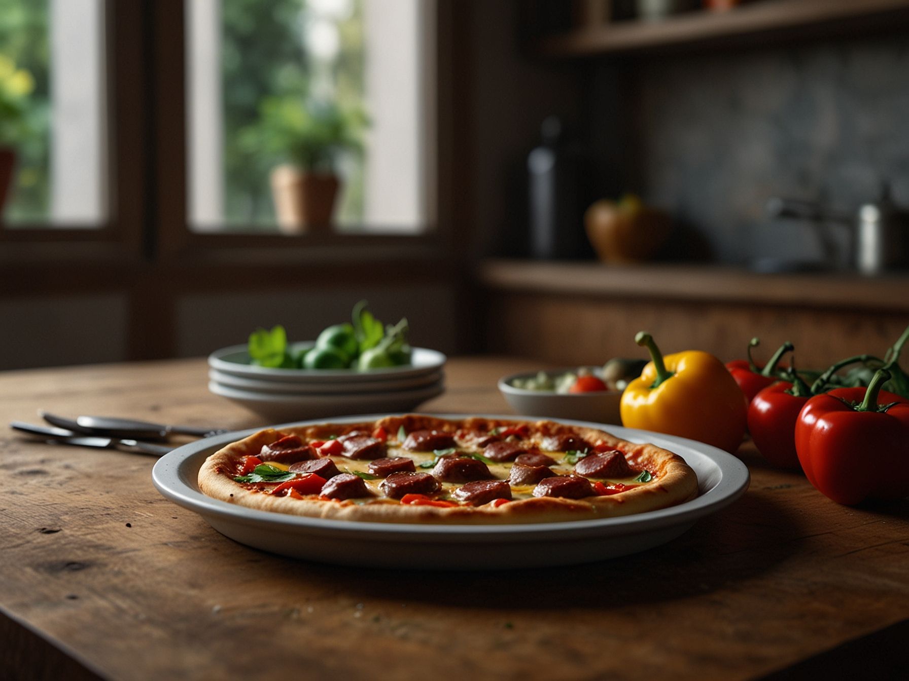 Pizza No Liquidificador com Calabresa e Pimentão