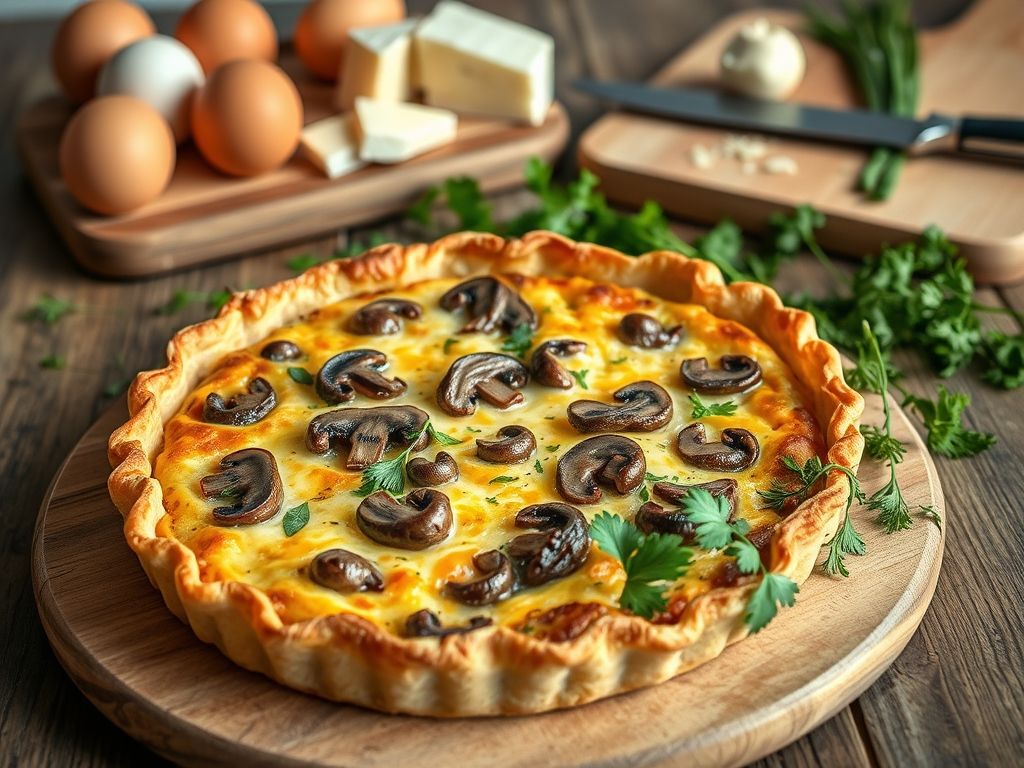 Quiche de Cogumelos e Queijo Low Carb