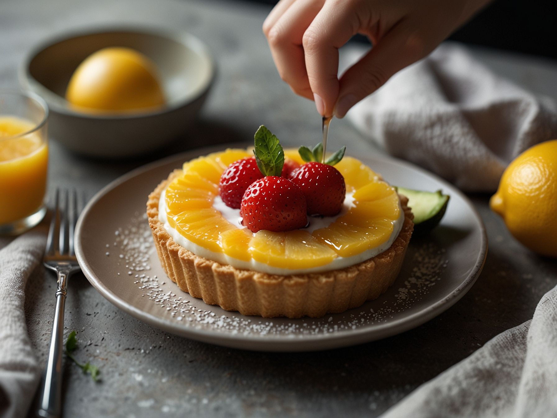 Receita de Tortinha Saudável de Limão com Cobertura de Frutas