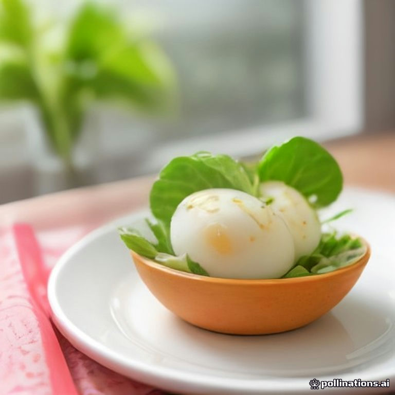 Salada de ovos de codorna com molho rosê sobre prato branco, alface verde, rodelas de pepino, cenoura ralada e molho rosa brilhante