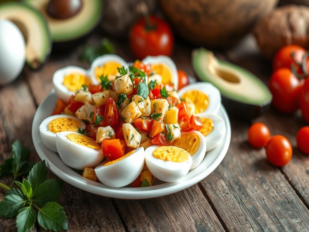 Salada de Ovos Low Carb Tropical
