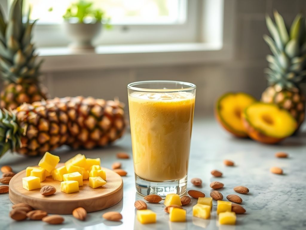 Smoothie de Amêndoa e Abacaxi Energizante