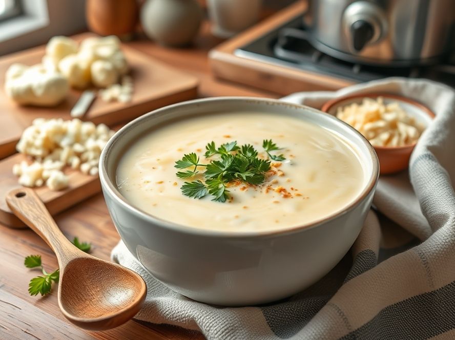 Sopa de Couve-Flor com Queijo Low Carb Deliciosa