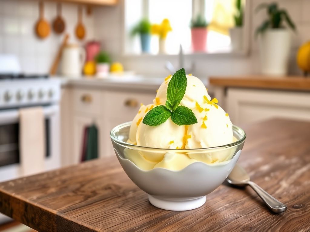 Sorvete Low Carb Caseiro de Coco e Limão