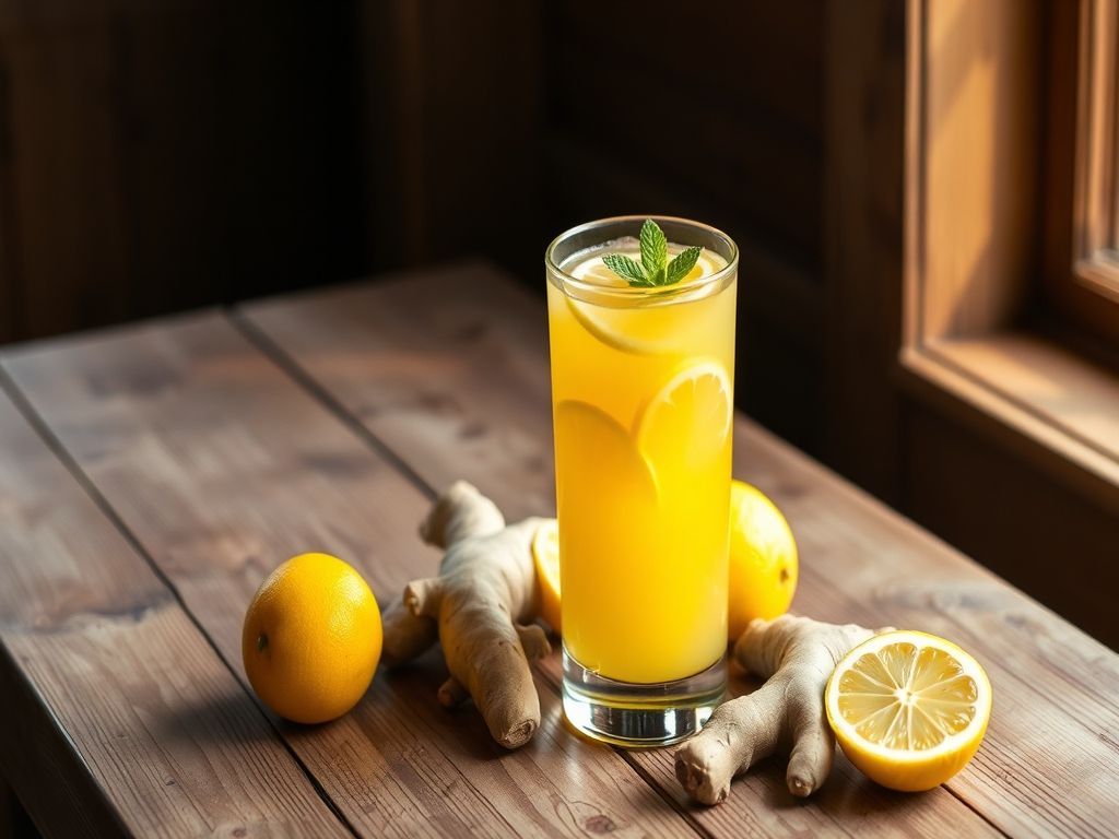 Suco de Limão com Gengibre Refrescante Low Carb