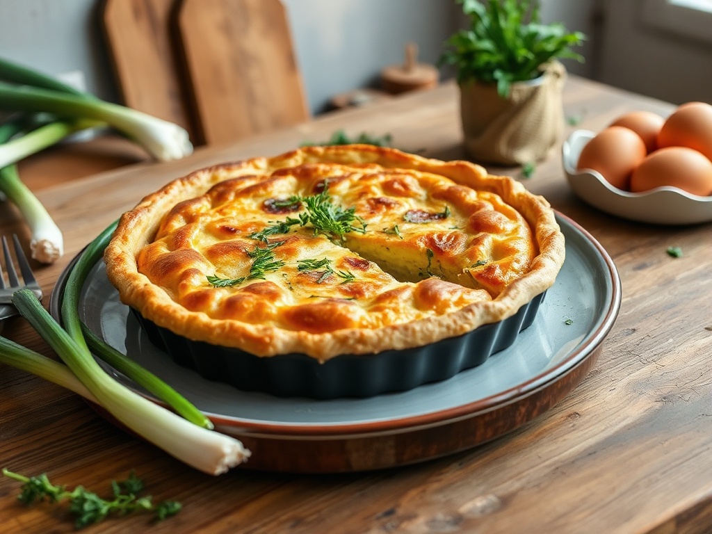 Torta de Alho-Poró Low Carb Deliciosa